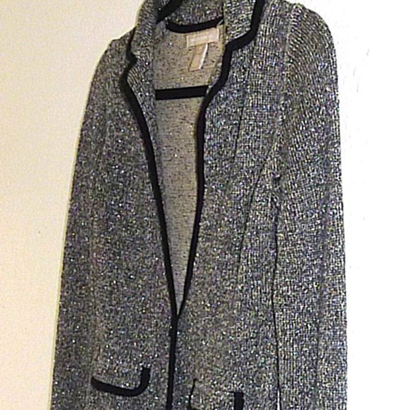 Banana Republic Sparkling Cardigan One Button Down Black/Gray Sweater Size XS - Picture 5 of 6